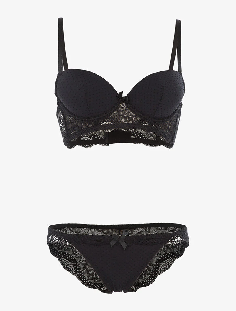 Bustier beha set - zwart