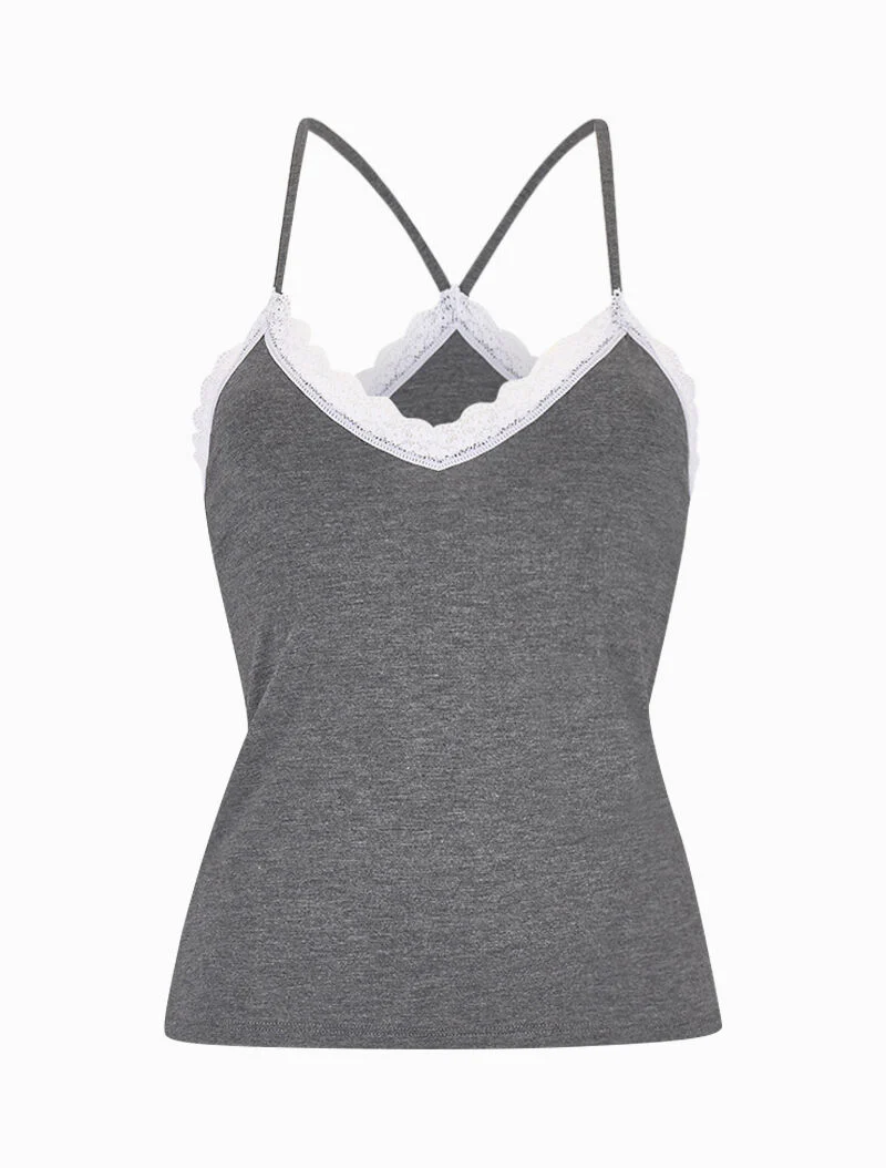 Racerback cami set en shorty - donkergrijs - Image 3