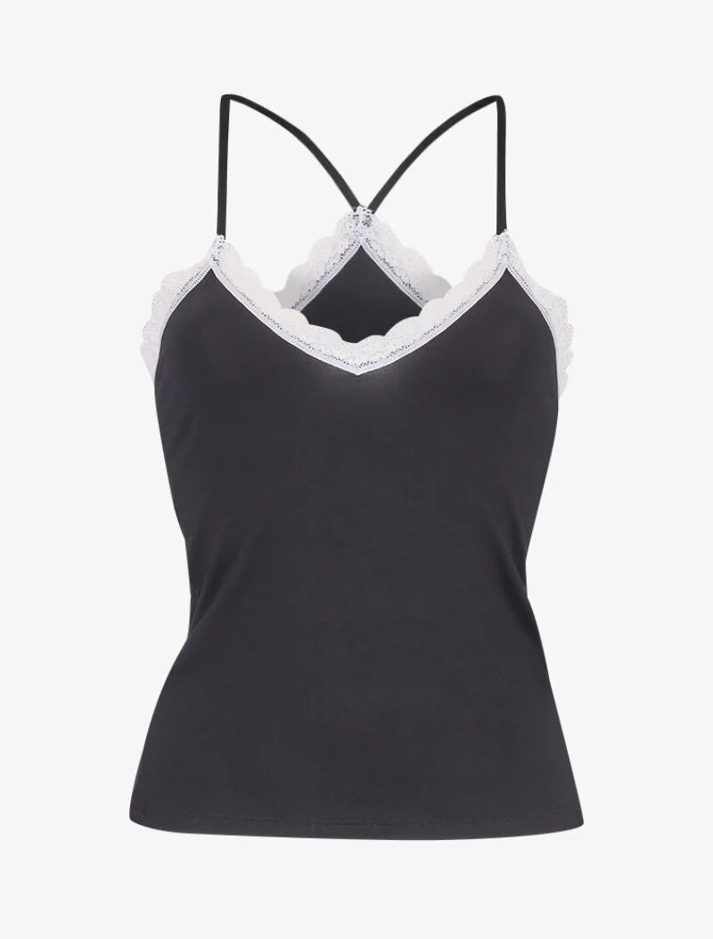 Racerback cami set en shorty - zwart - Image 3
