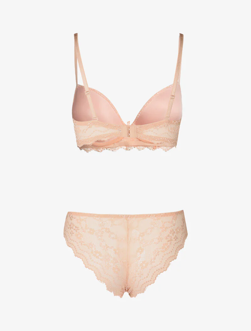 Set push-up in bloemenkant - roze - Image 2