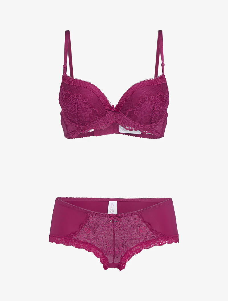 Net- en kant push-up set - bordeaux