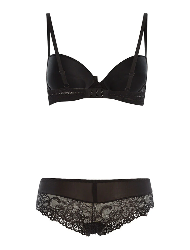 Set SG en slip met kanten rand - zwart - Image 2