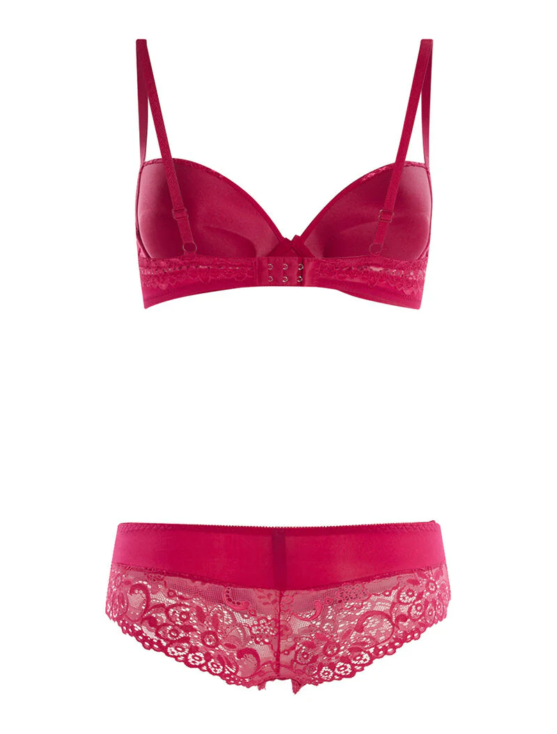 Set SG en slip met kanten rand - fuchsia - Image 2