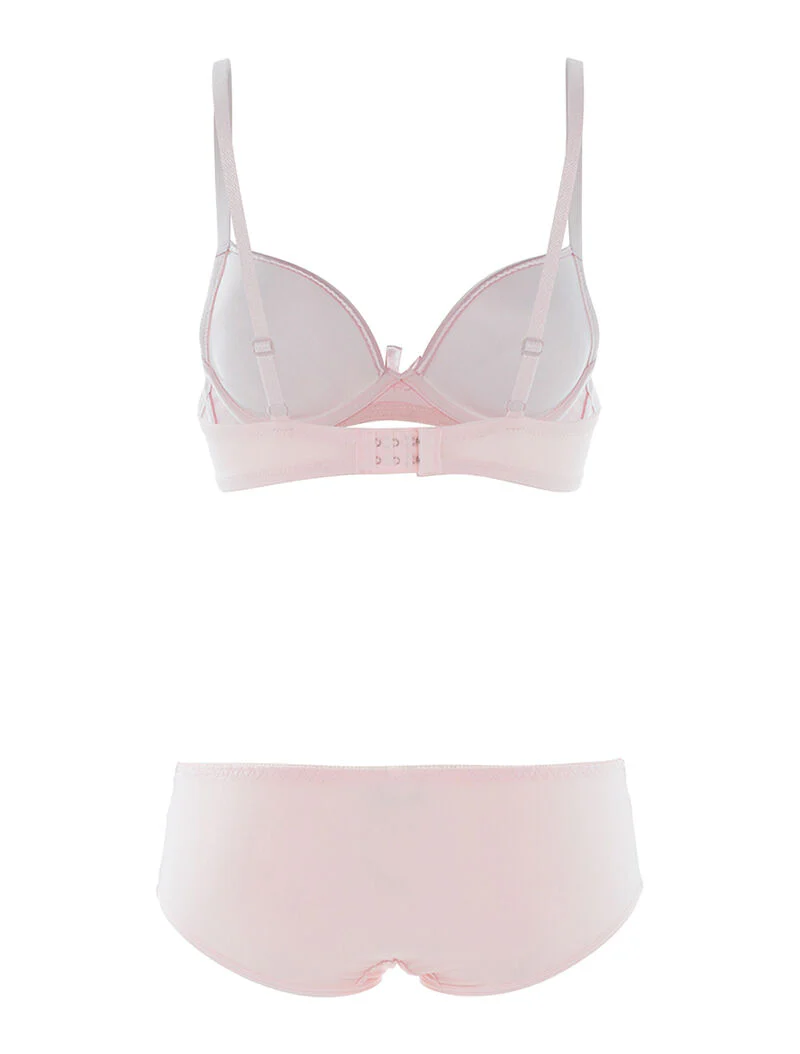 SG-set en slip met satijnen rand - lichtroze - roze oranje - Image 2