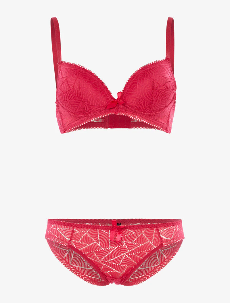Set SG en string in afgeronde kant - fuchsia