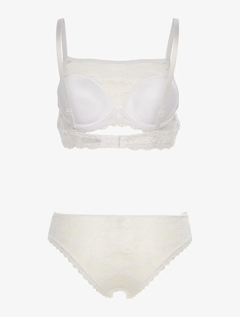SG set in bralette stijl in kant en slip - wit - Image 2