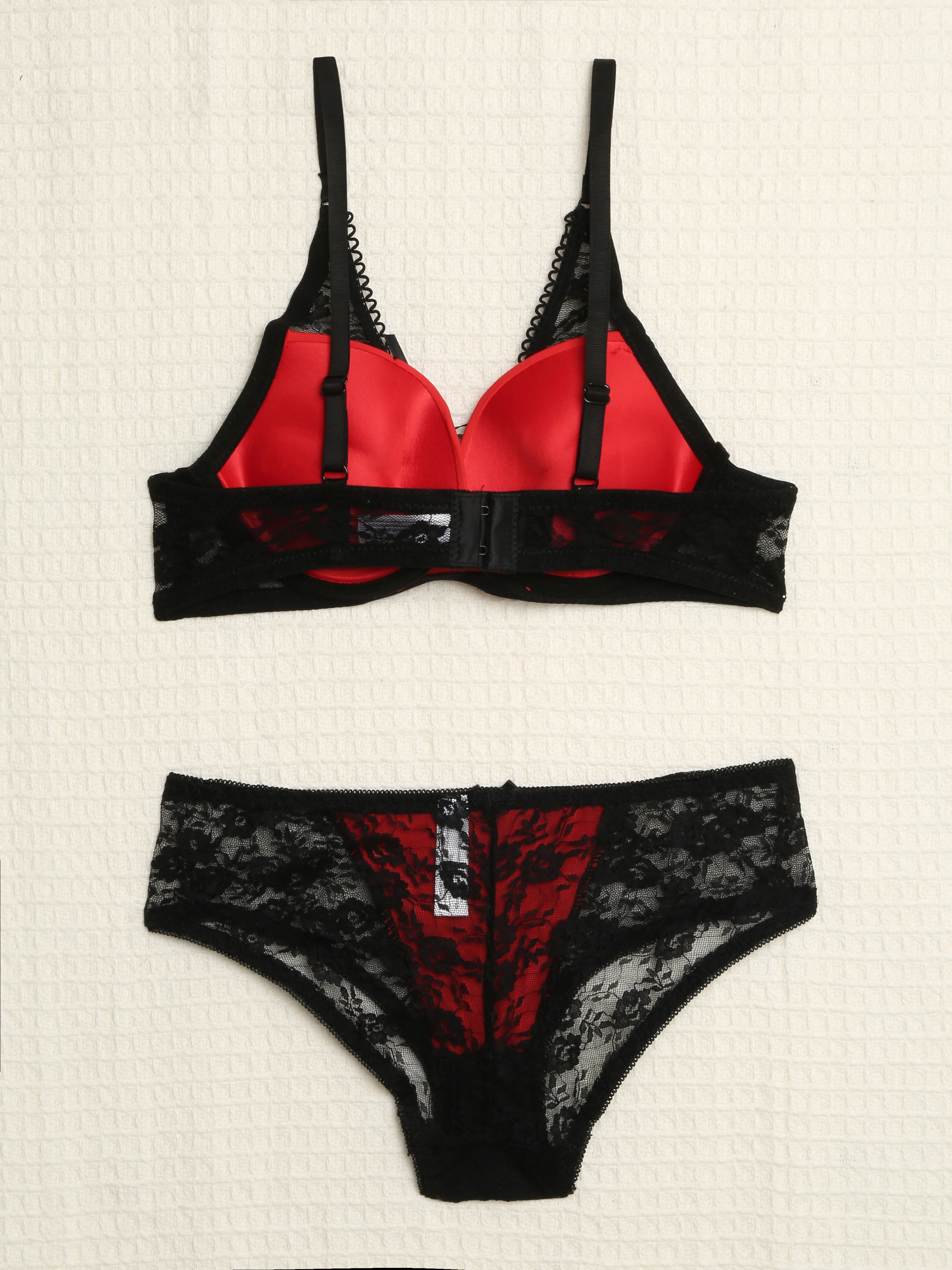 Sexy set met korset - Rood/zwart - Image 2