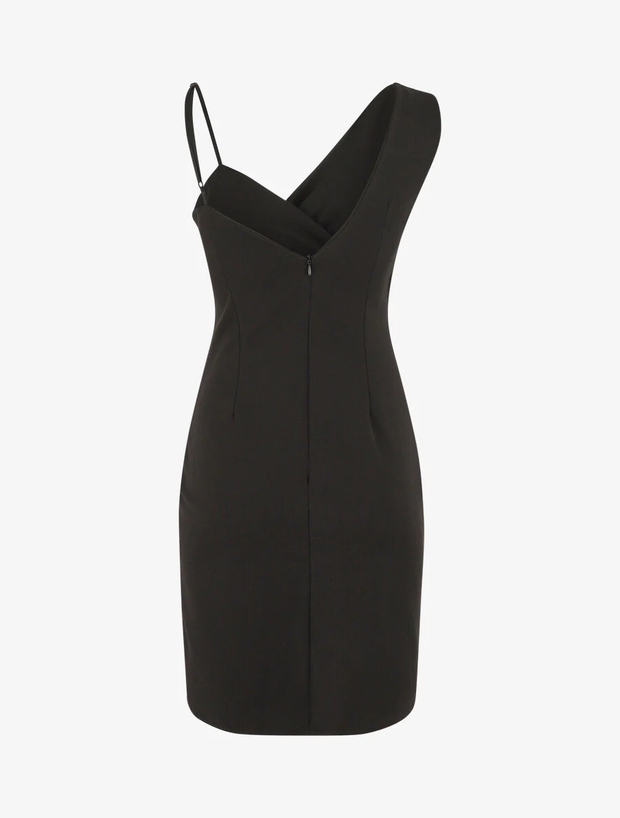 Shift-jurk met asymmetrische schouderbandjes - zwart - Image 2