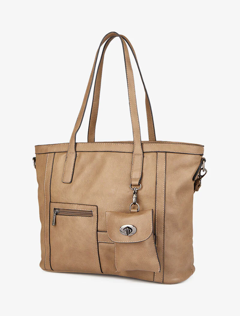 Melinda boodschappentas met zak - Taupe - Image 2