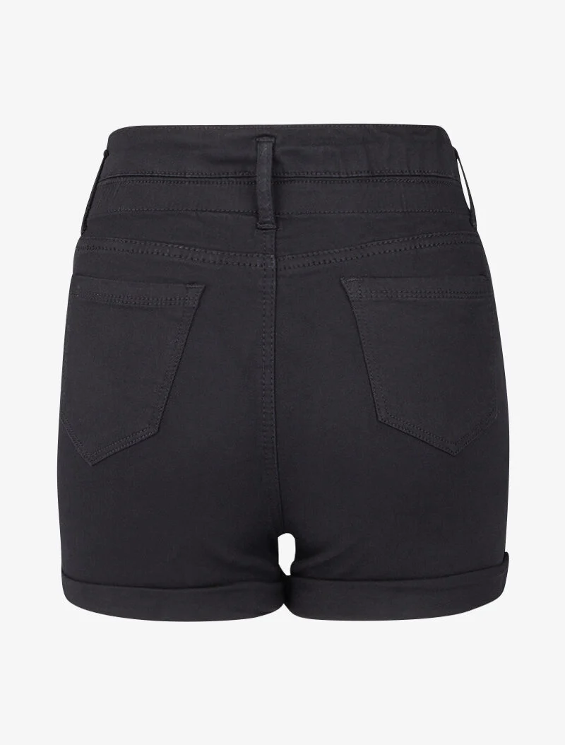 Korte taille mom fit - Zwart - Image 2