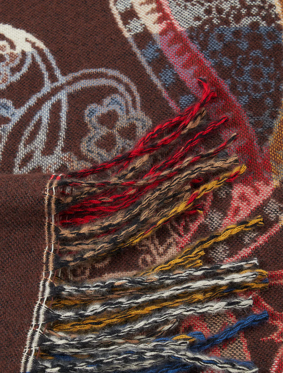 Sjaal met paisleyprint en gerafelde randen - Bruin - Image 3