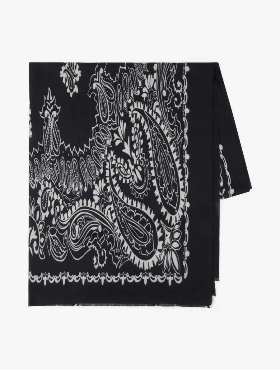 Sjaal met paisleyprint - Zwart - Image 2
