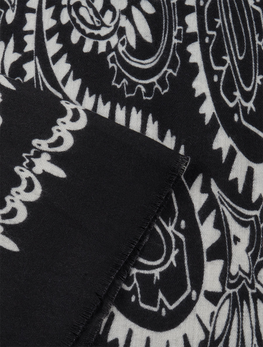 Sjaal met paisleyprint - Zwart - Image 3
