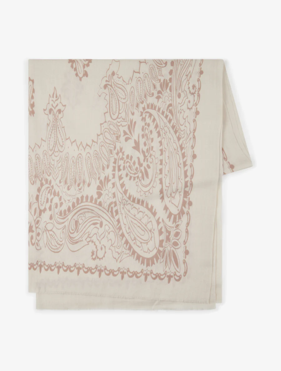 Sjaal met paisleyprint - Beige - Image 2