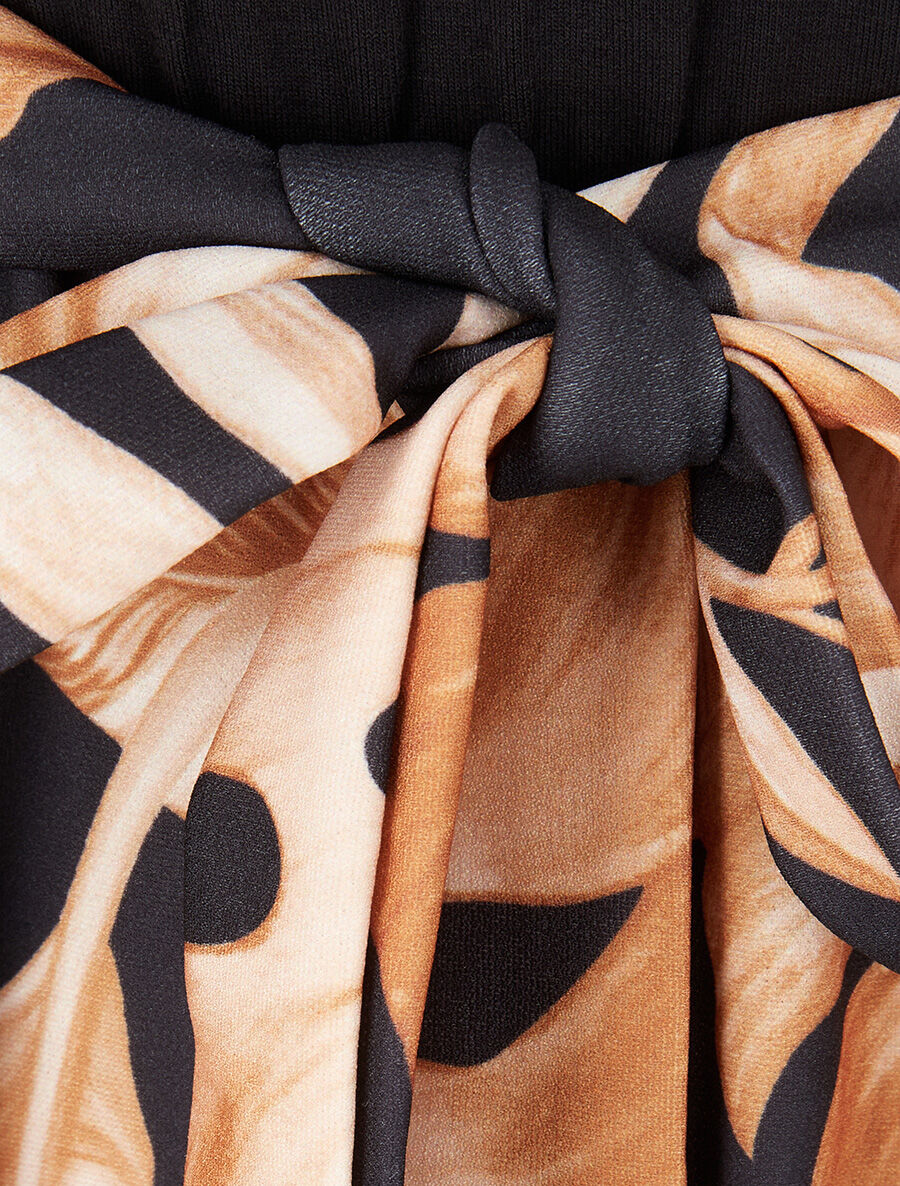 Skaterjurk met rok met tropische print - zwart - Image 3