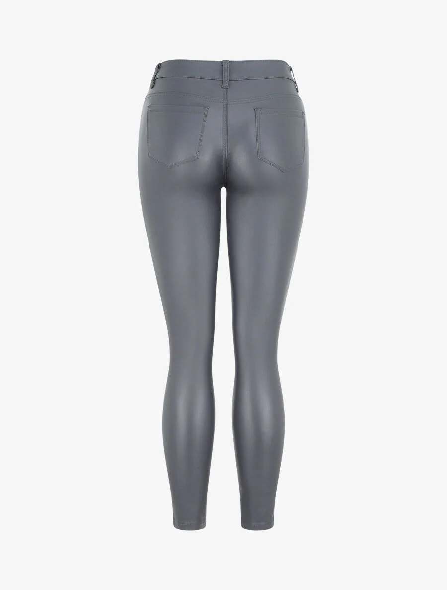 Skinny broek van imitatieleer - Donkergrijs - Image 2