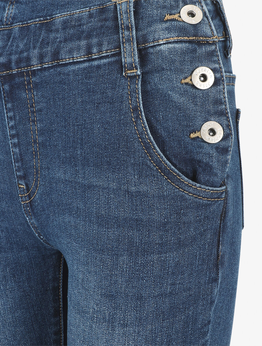 Skinny denim tuinbroek - blauw - Image 3
