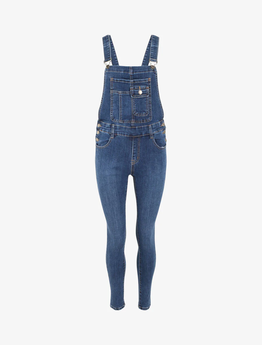 Skinny fit jeans overall - Blauw