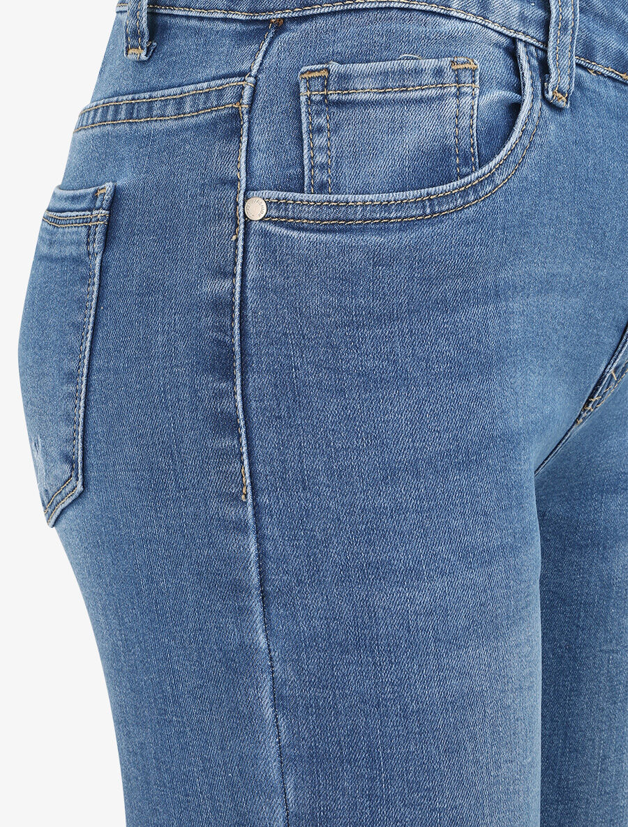 Skinny jeans met hoge taille en stretch - Blauw - Image 3