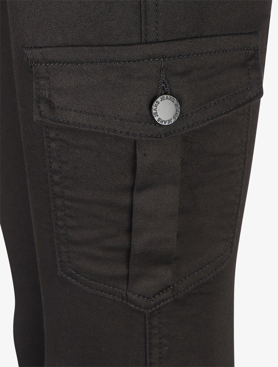 Skinny jeans in cargostijl - zwart - Image 3