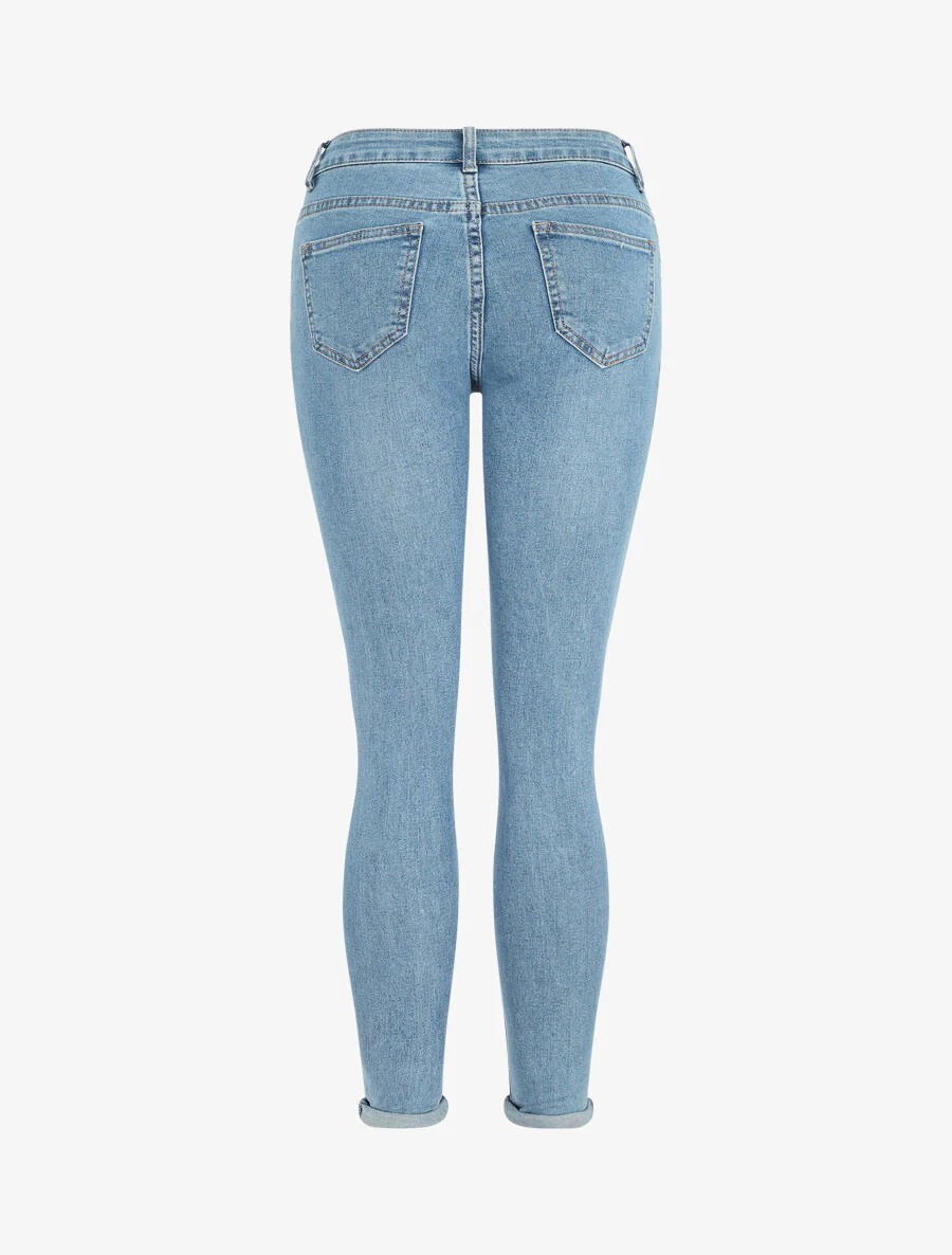 Skinny jeans met hoge taille - Lichtblauw - Image 2
