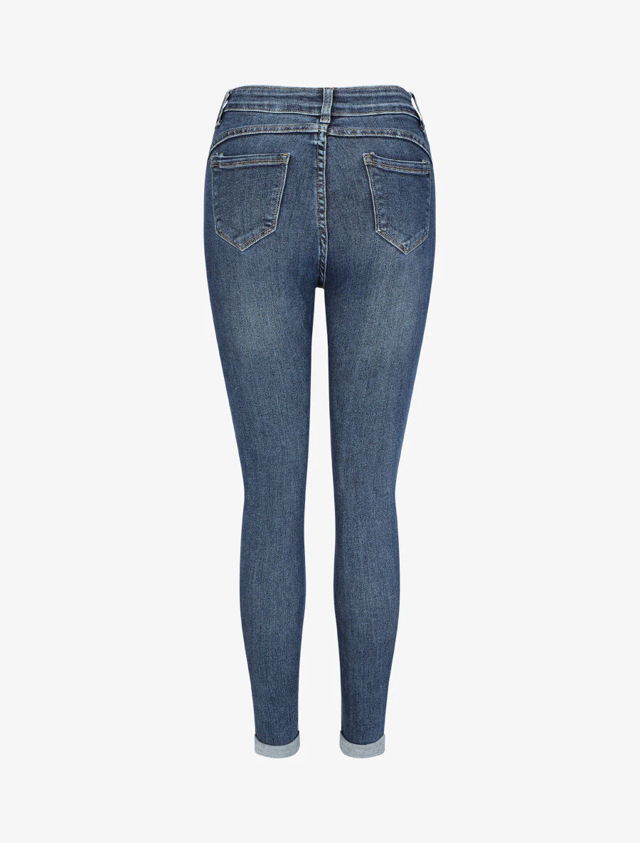 Skinny jeans met hoge taille - blauw - Image 2