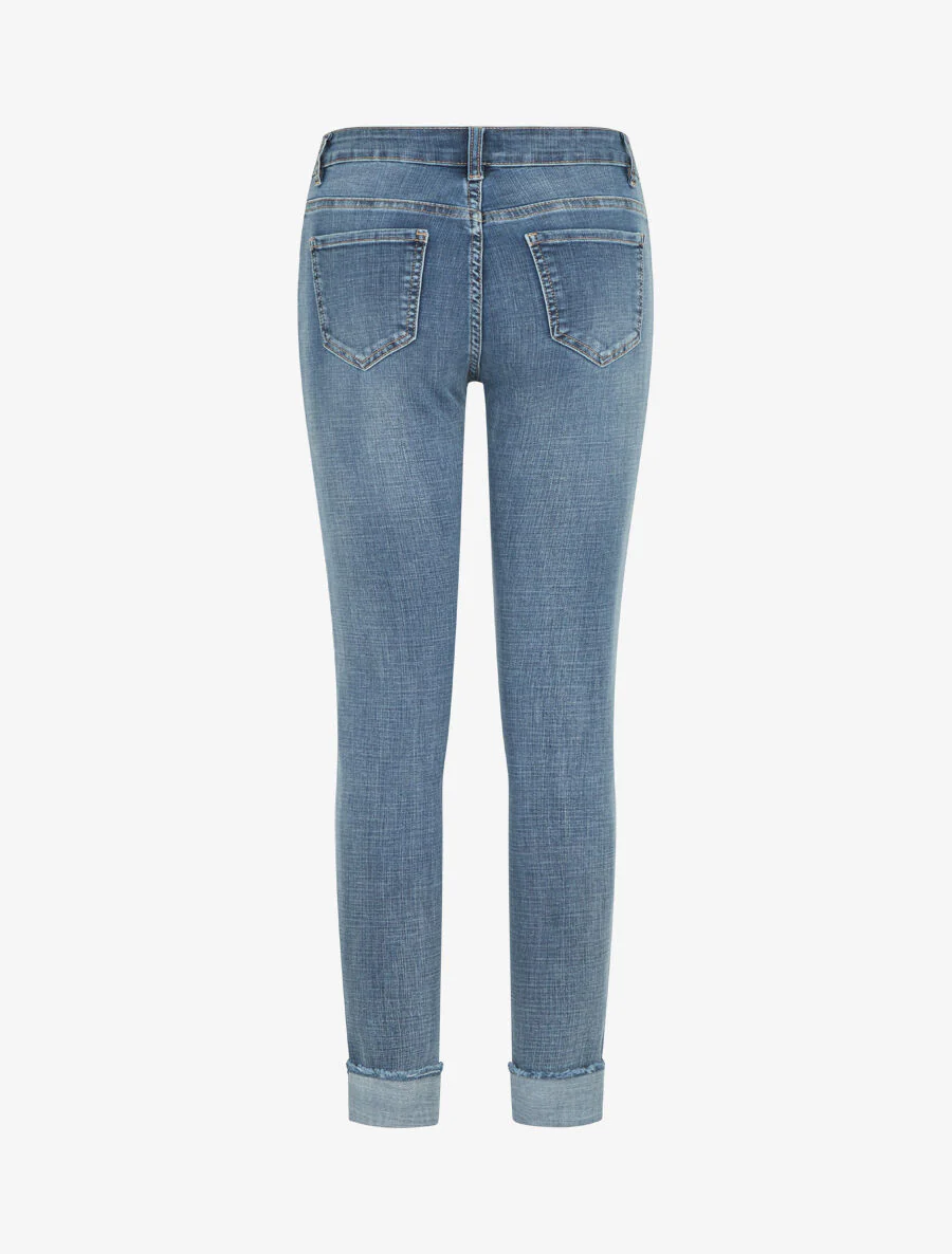 Skinny jeans met omslag - Blauw - Image 2