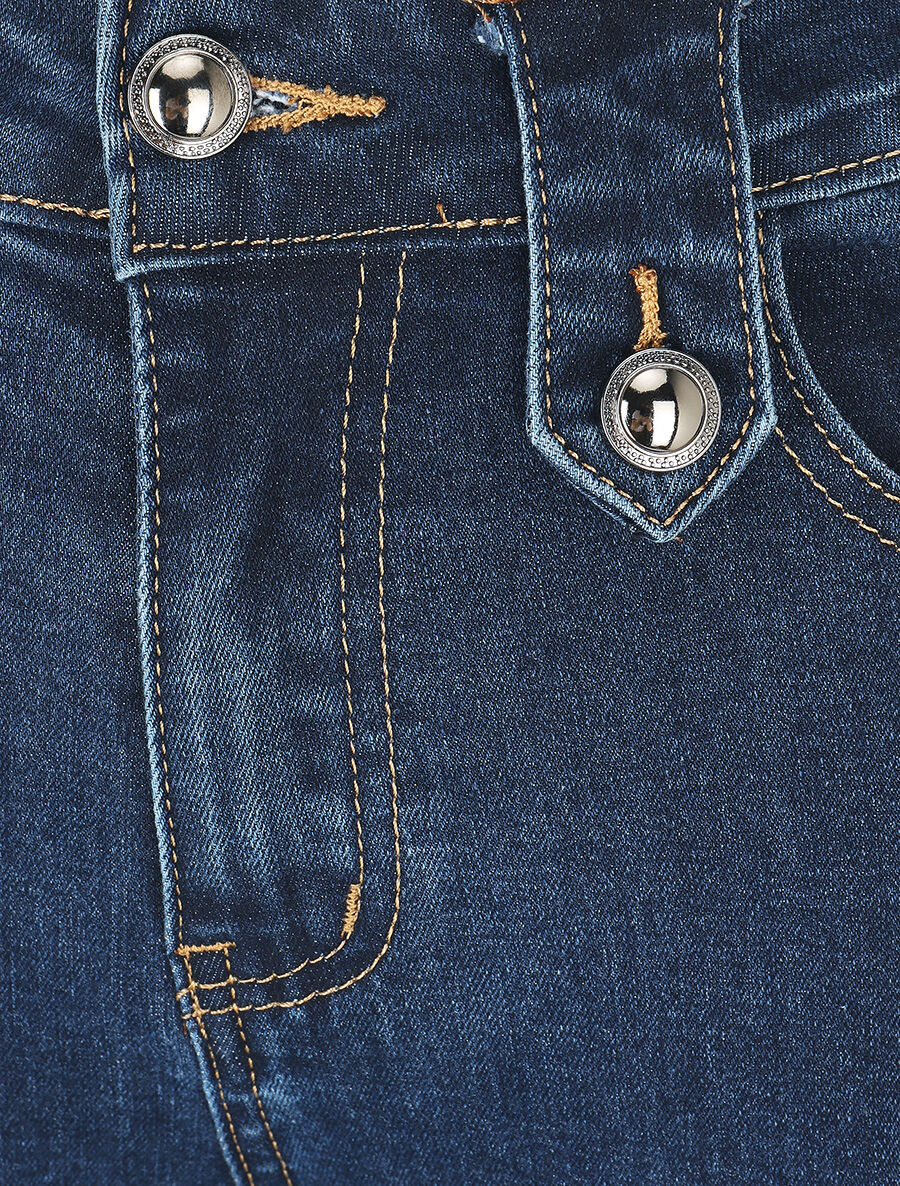 Skinny jeans met stijlvolle riemlussen - blauw - Image 3