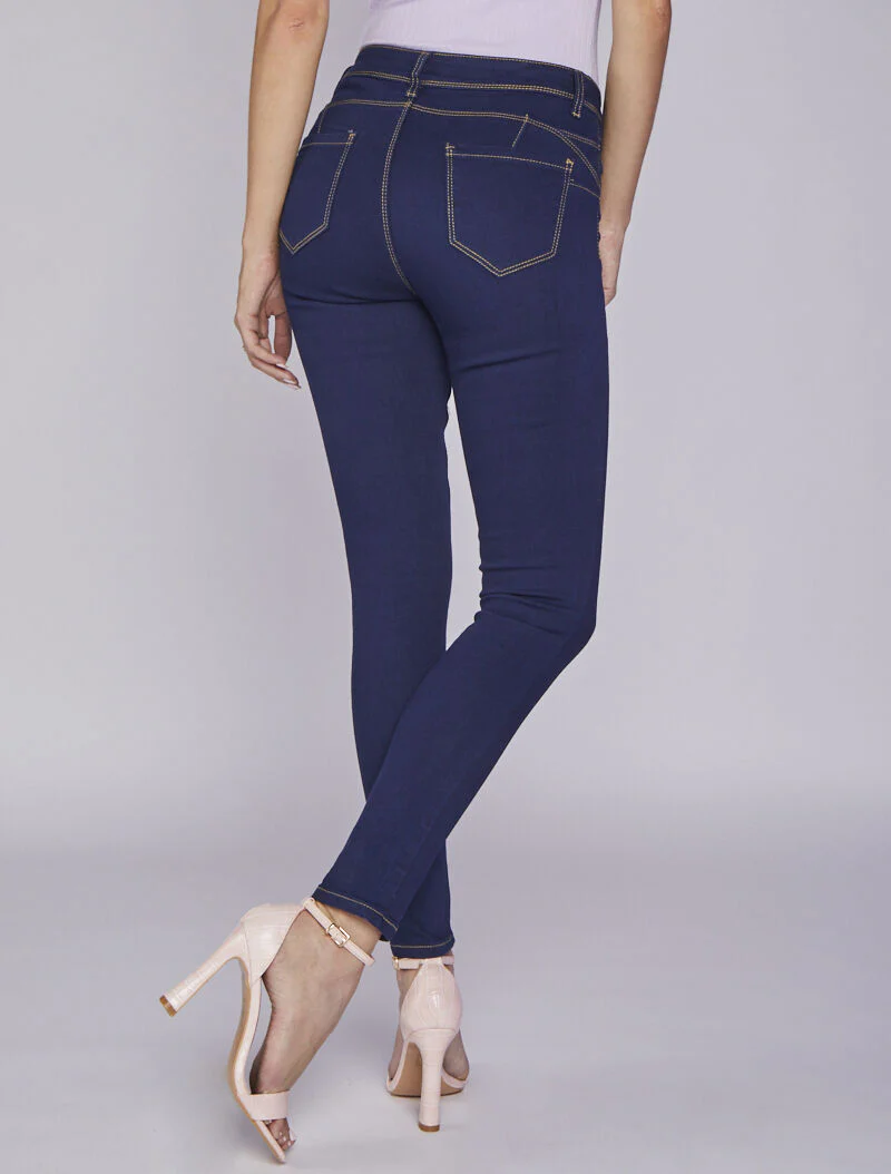 Skinny jeans met zichtbare stiksels - Blauw - Image 2
