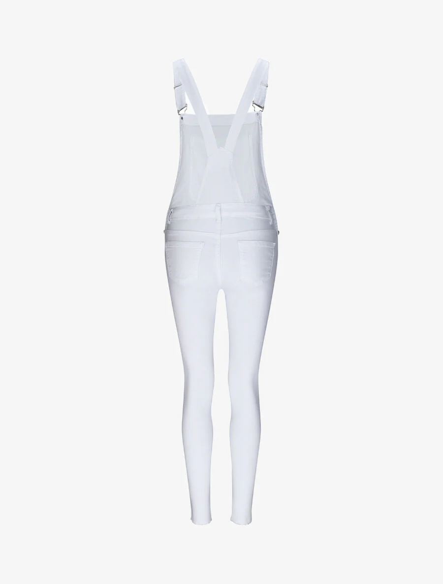 Skinny jeans overall met scherpe zoom - Wit - Image 2