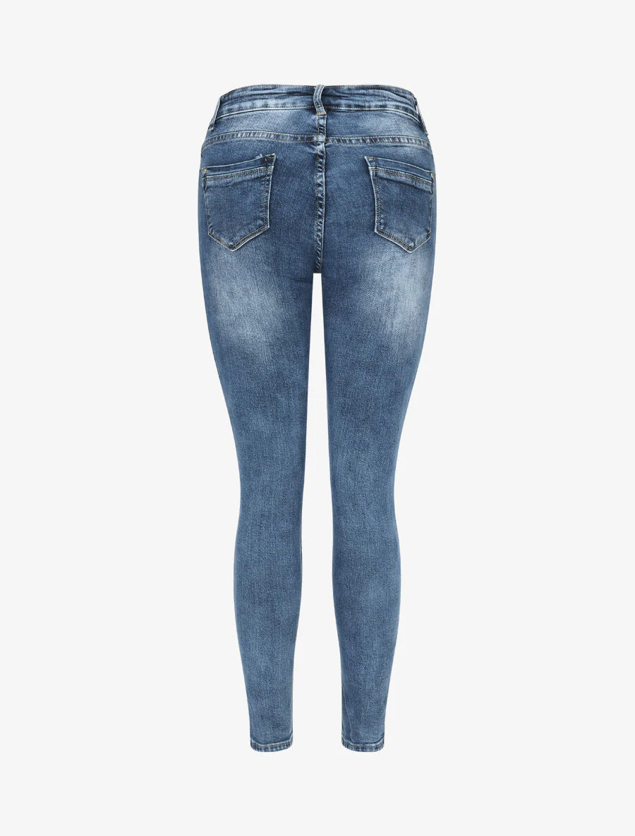 Skinny jeans stone wash - blauw - Image 2