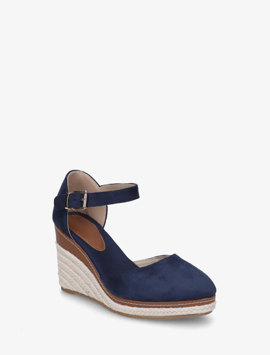 Sleehak espadrilles van suède - Marine - Image 2