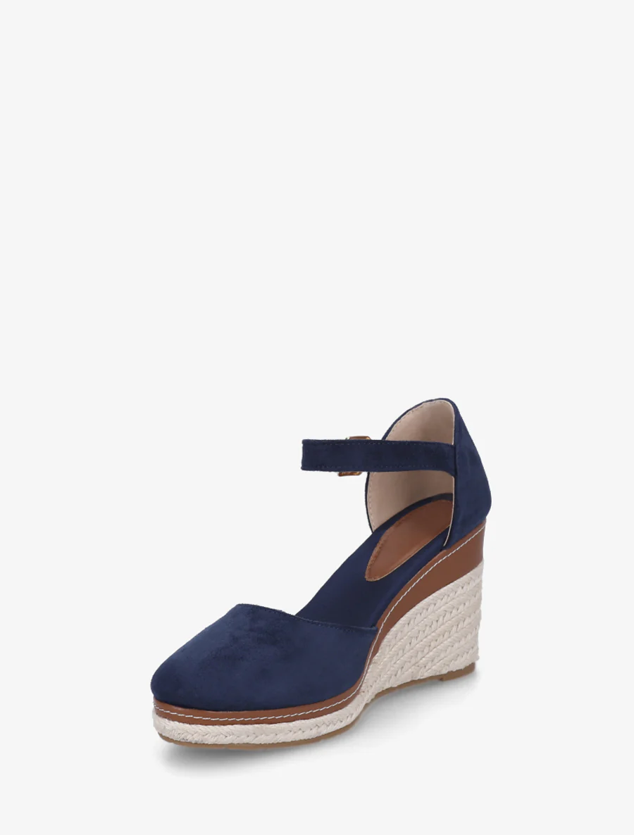 Sleehak espadrilles van suède - Marine - Image 3