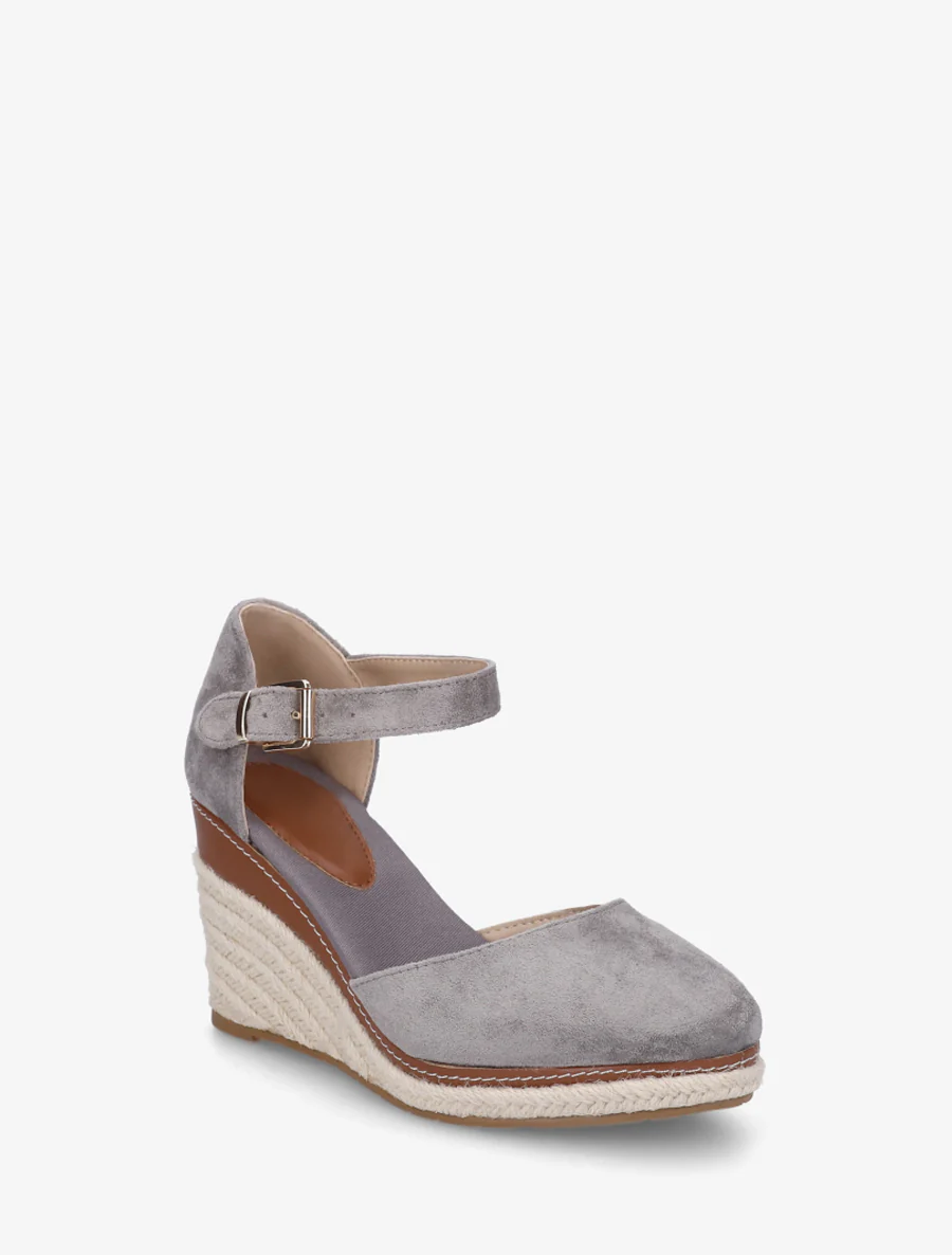 Sleehak espadrilles van suède - Grijs - Image 2