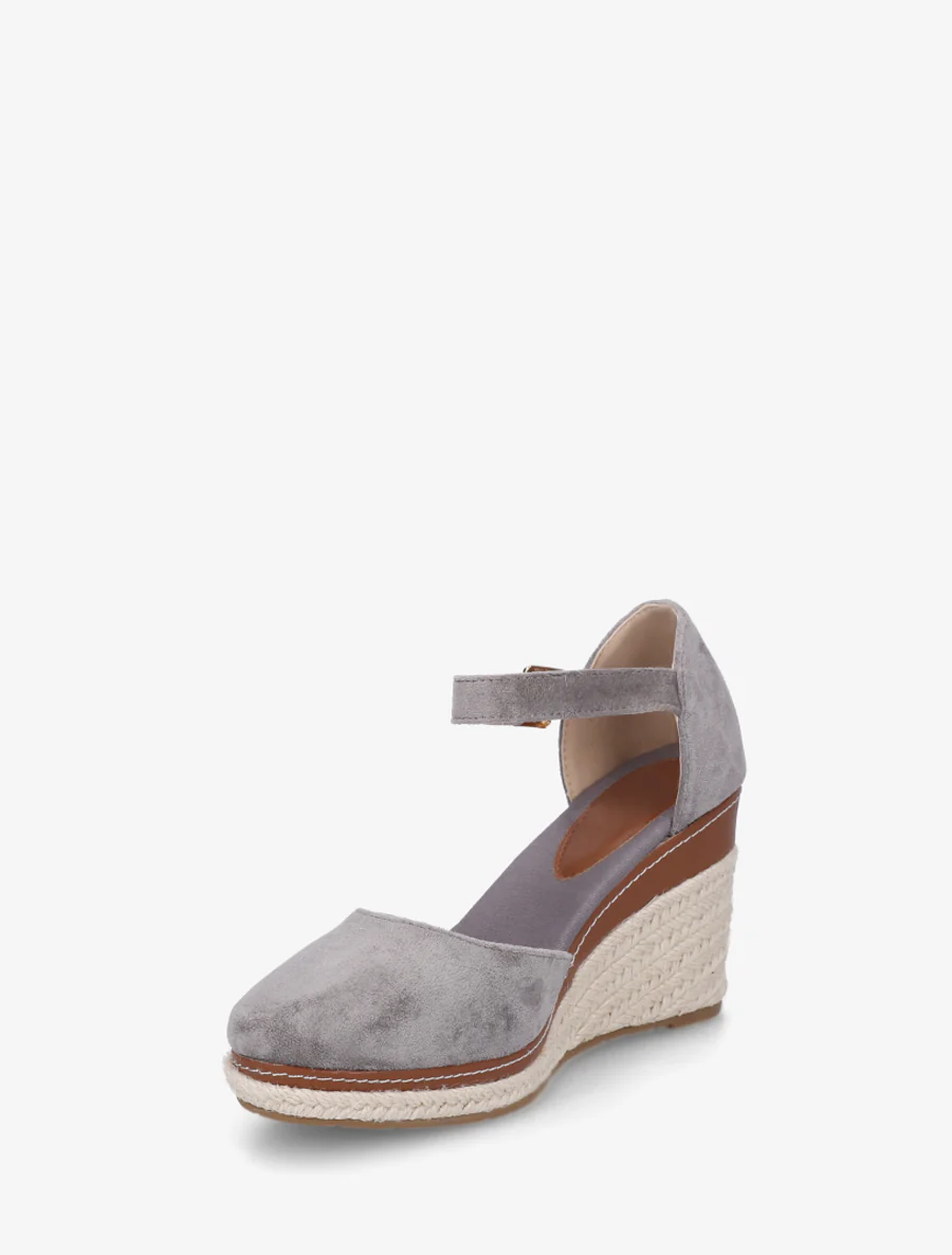 Sleehak espadrilles van suède - Grijs - Image 3