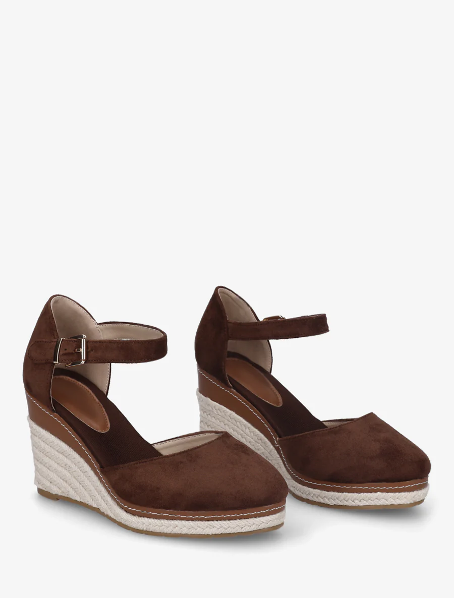 Sleehak espadrilles van suède - Bruin - Image 4