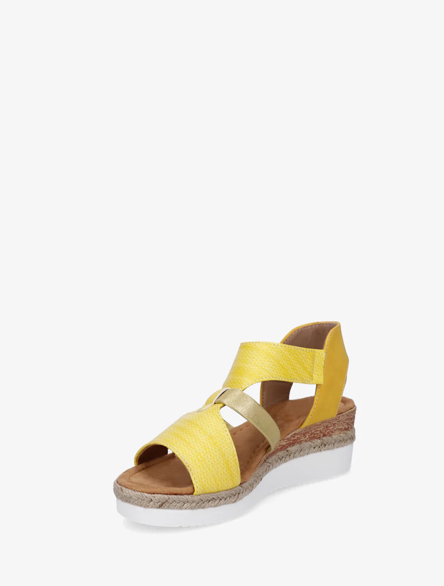 Sleehaksandalen met een textuurriempje - Geel - Image 3