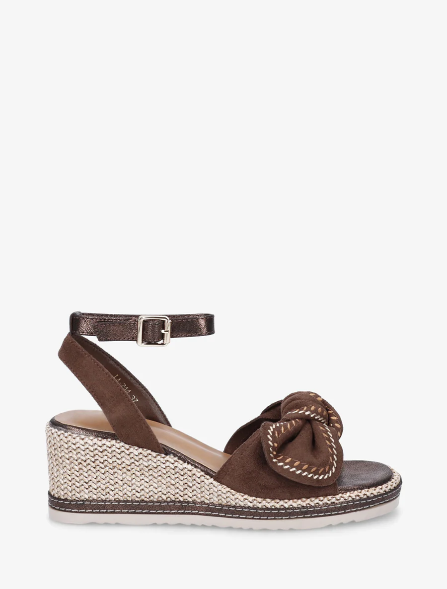 Sleehaksandalen met strik - Bruin