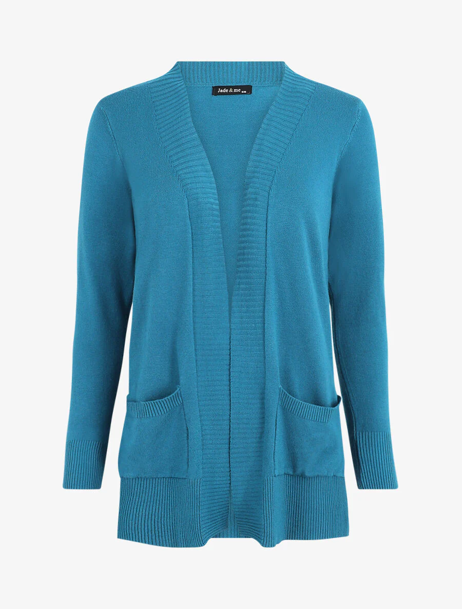 Slim effen vest met opgestikte zakken - Blauwgroen