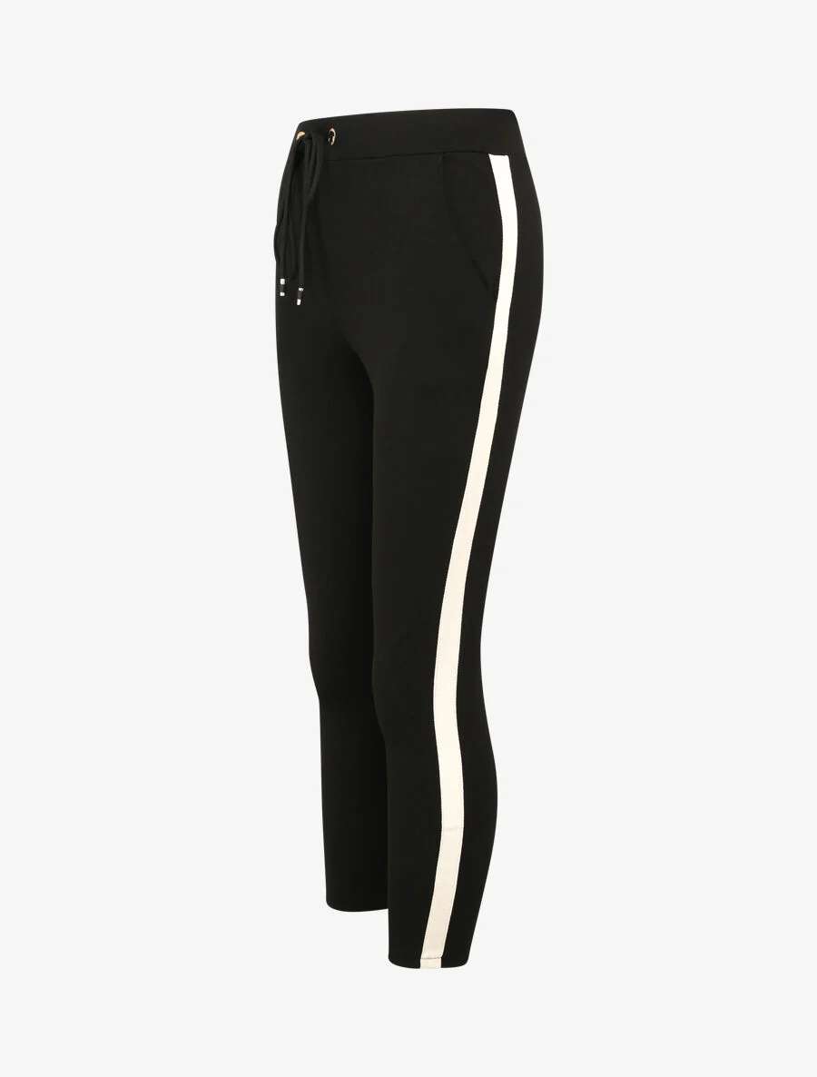 Slim fit 7/8 hoge taille jogger broek - Zwart - Image 3
