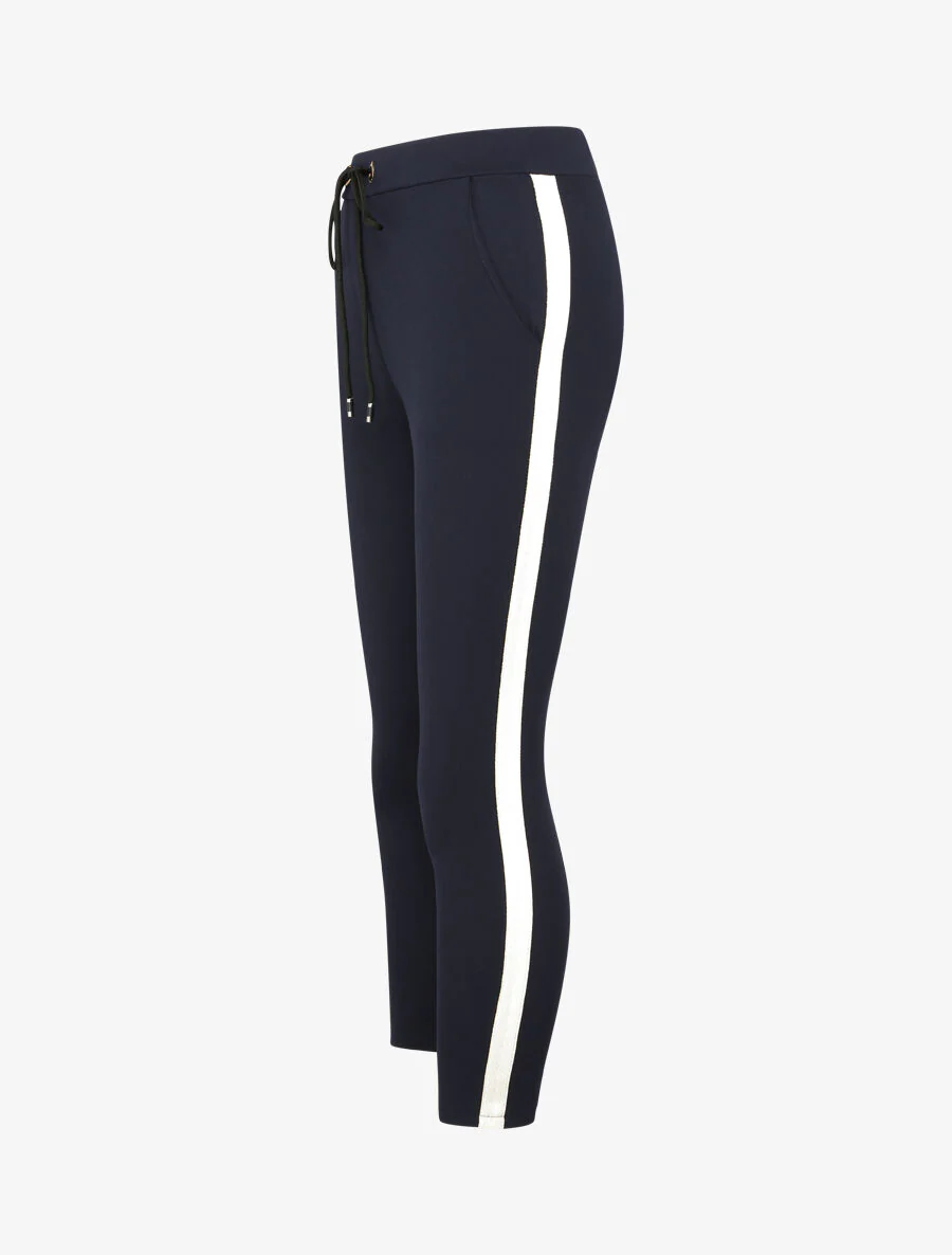 Slim fit 7/8 hoge taille jogger broek - Donkerblauw - Image 3