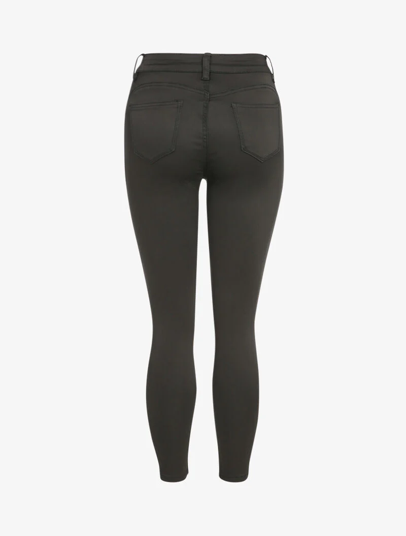 Satijnen skinny jeans met hoge taille - Zwart - Image 2