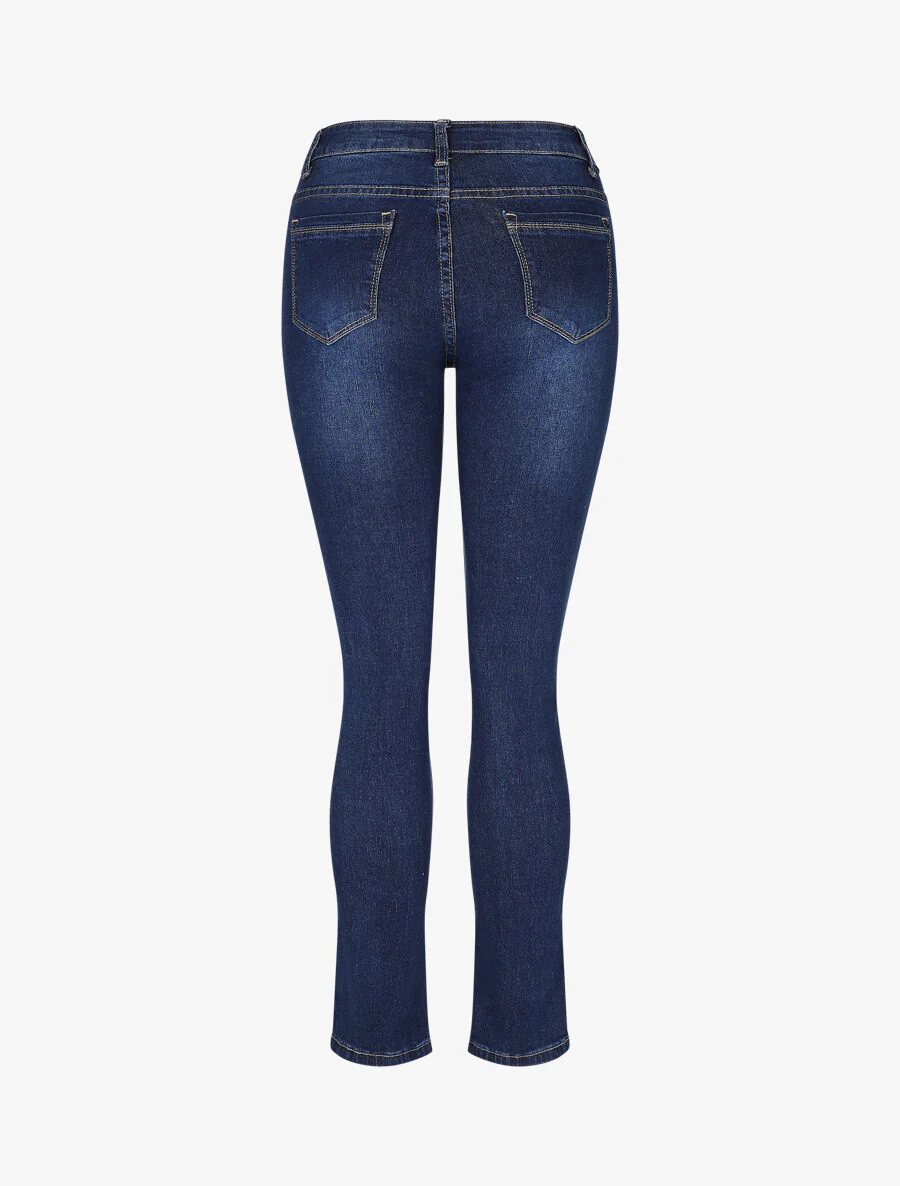 Hoge taille skinny jeans - Blauw - Image 2
