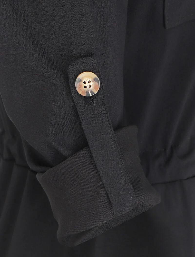 Slim fit combinatie met klepzakken - Zwart - Image 3