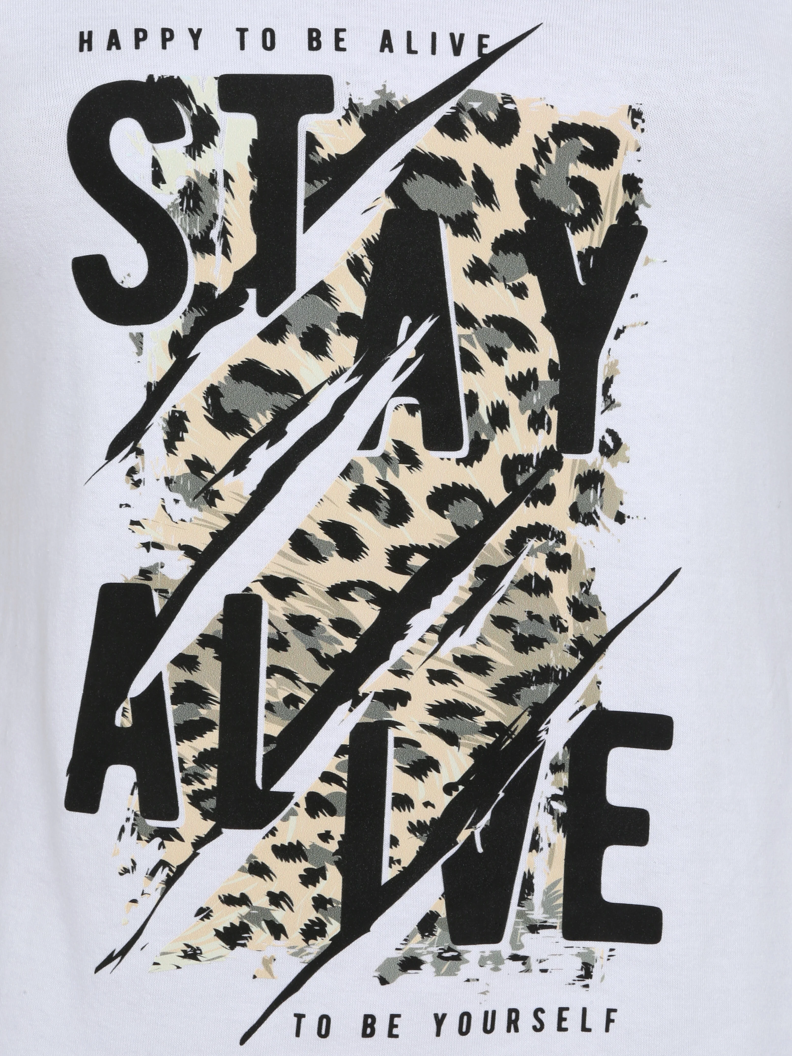 Slim fit T-shirt met geborduurde boodschap - Wit - Image 3