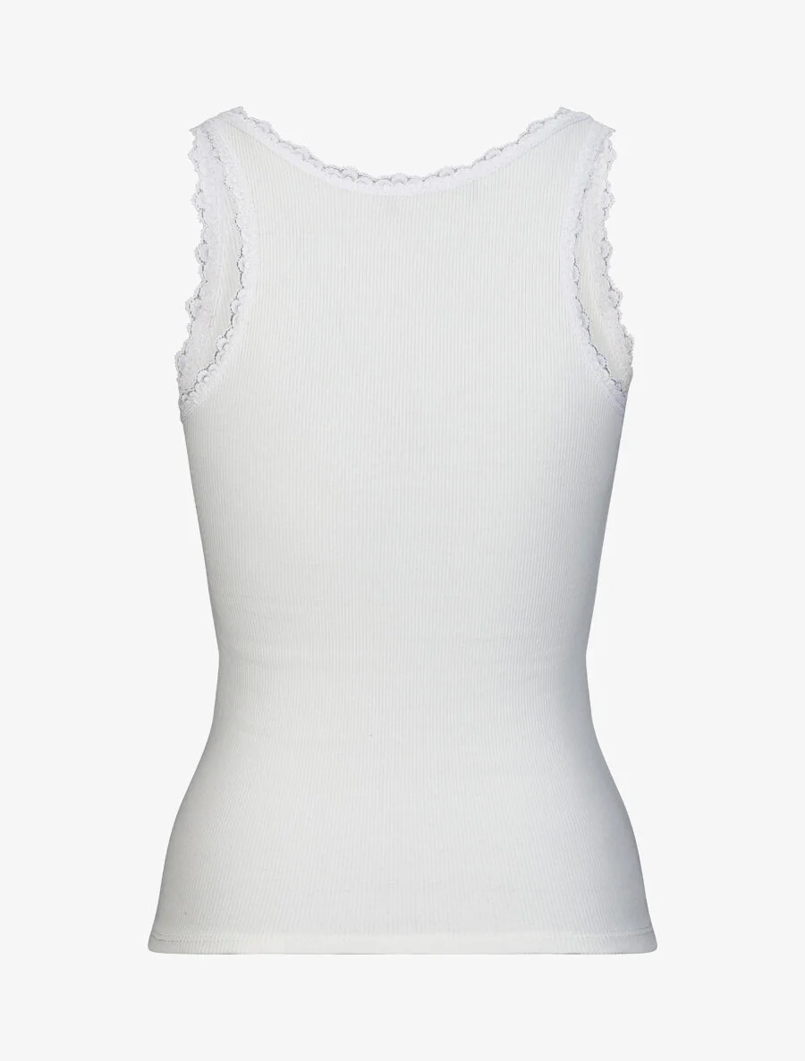 Slim-fit T-shirt met ronde kanten kraag - Wit - Image 2