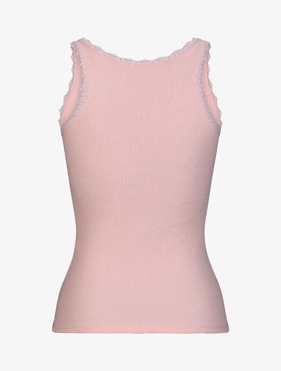 Slim-fit T-shirt met ronde kanten kraag - Roze - Image 2