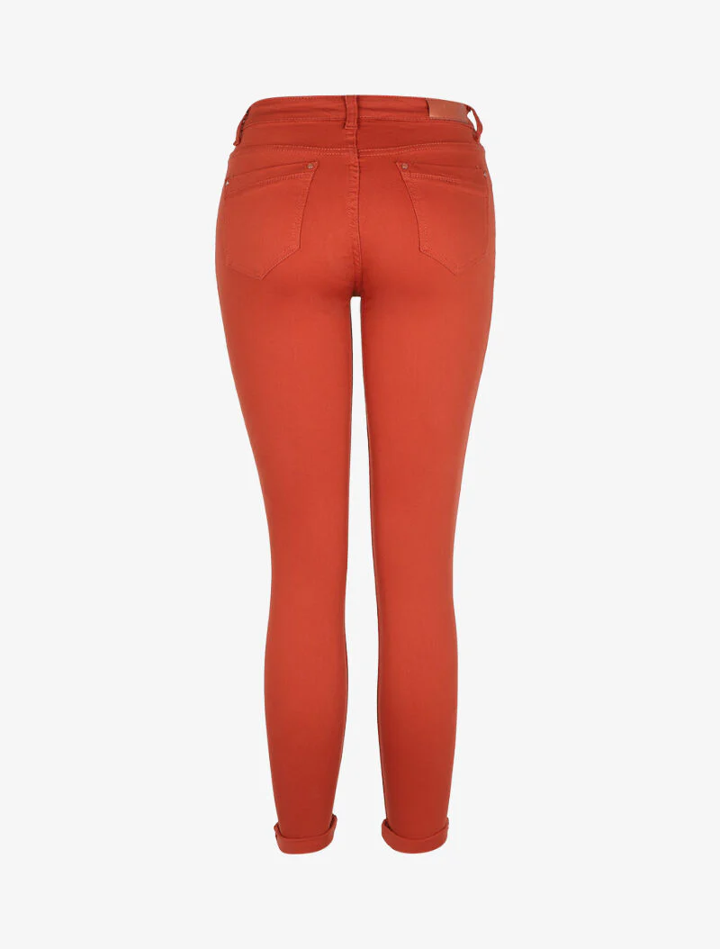 Slimme stretch jeans met hoge taille - oranje - Image 2