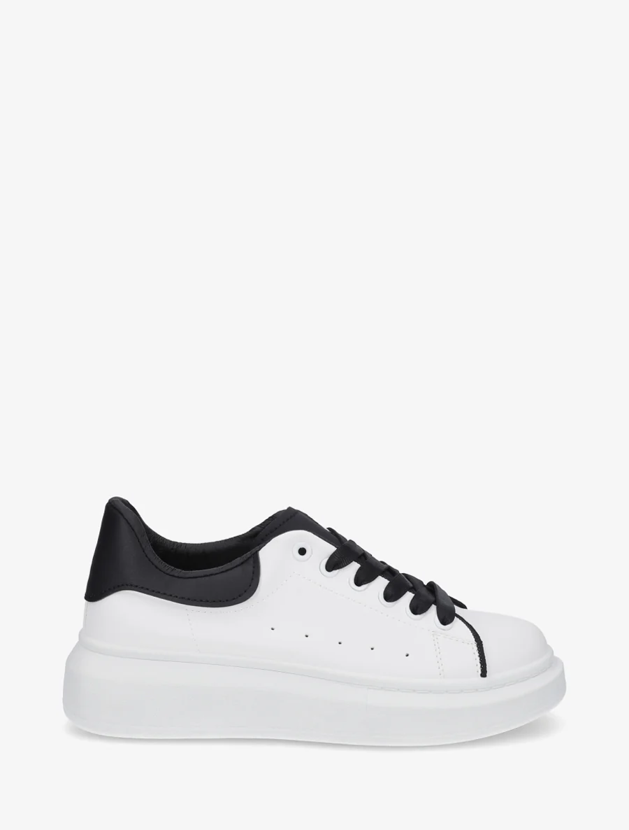 Sneakers in tweekleurig imitatieleer - Zwart