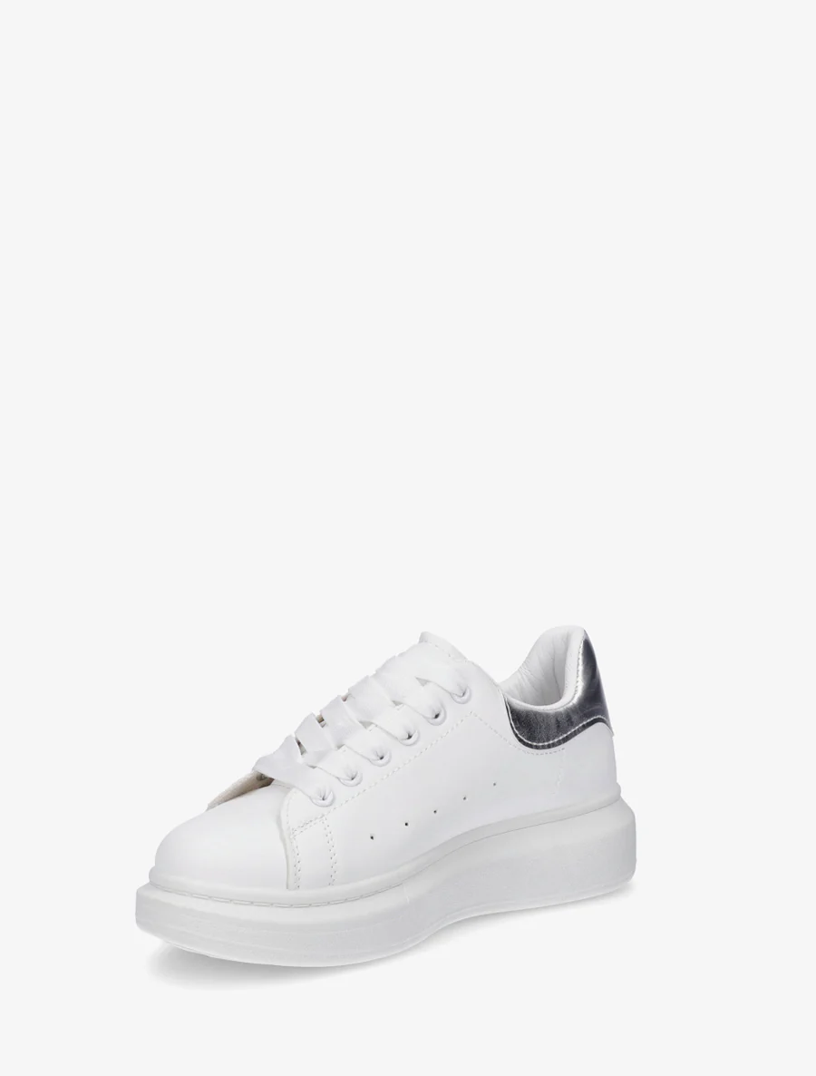 Sneakers met contrasterende hielversteviging - Wit/zilver - Image 3